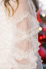 Mini Sinead Dress in Ivory Gilded Tulle