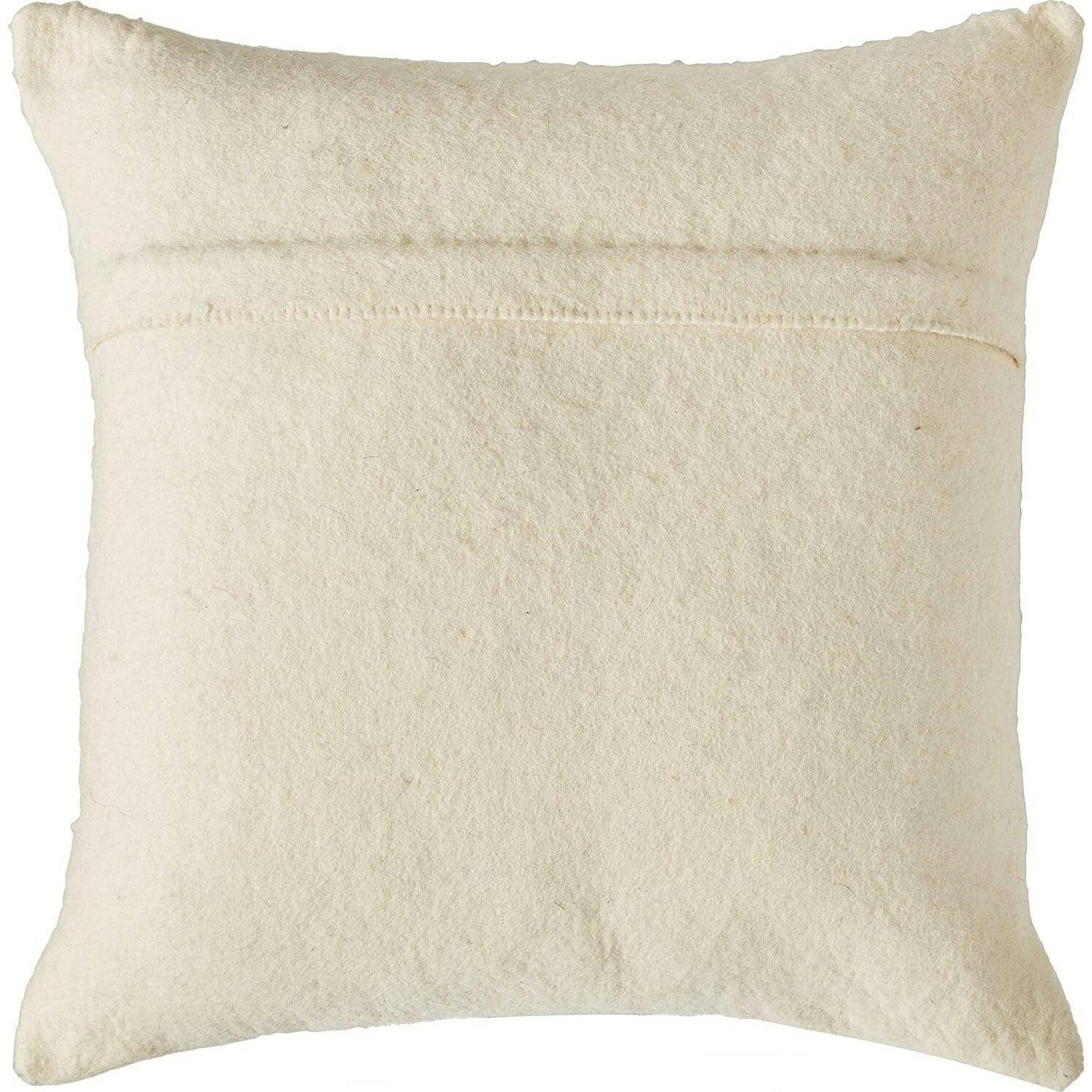 Red Bow Cream - Christmas Pillow Cover Hand Felted Wool - 20