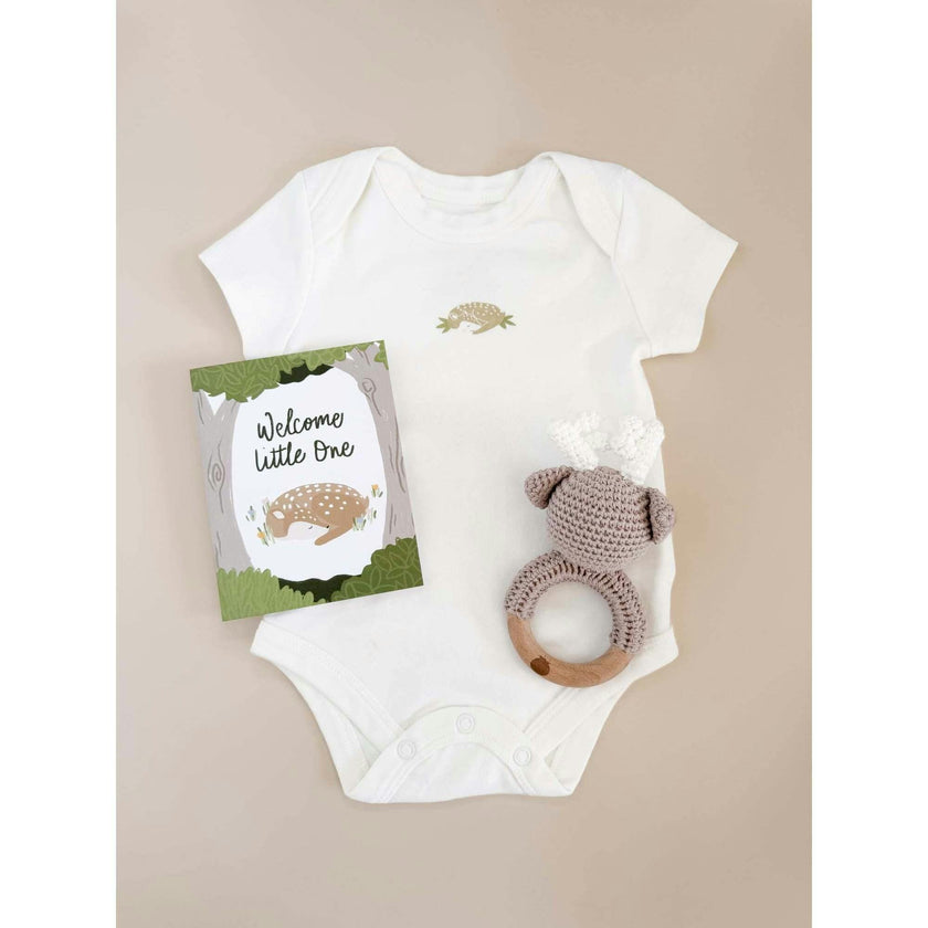 Onesie Teether and Card Gift Set - Crab