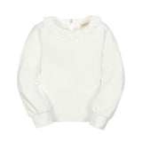 Organic Ruffle Collar Knit Top