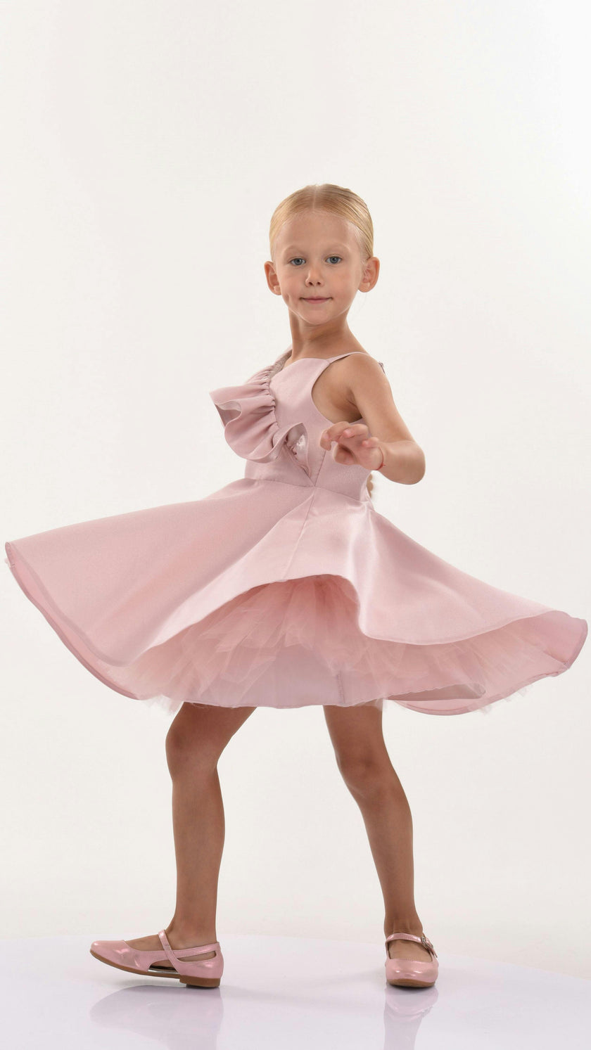 Pink Blush Riviera Off Shoulder Ruffle Dress