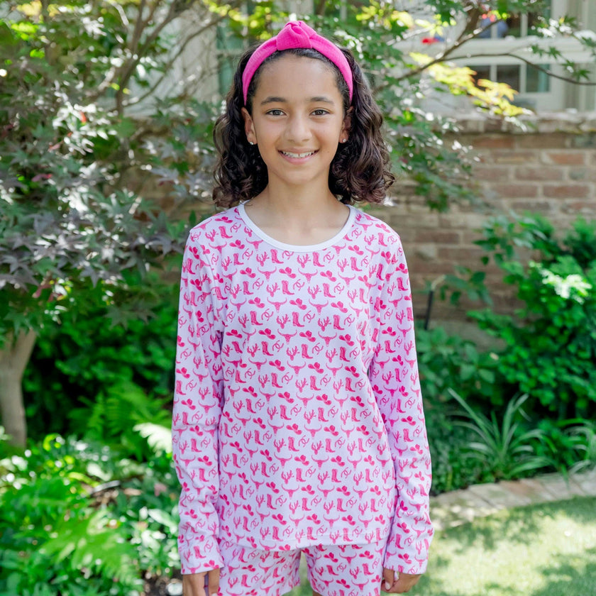 Sophie Girls' Short Set - Wild West Pink
