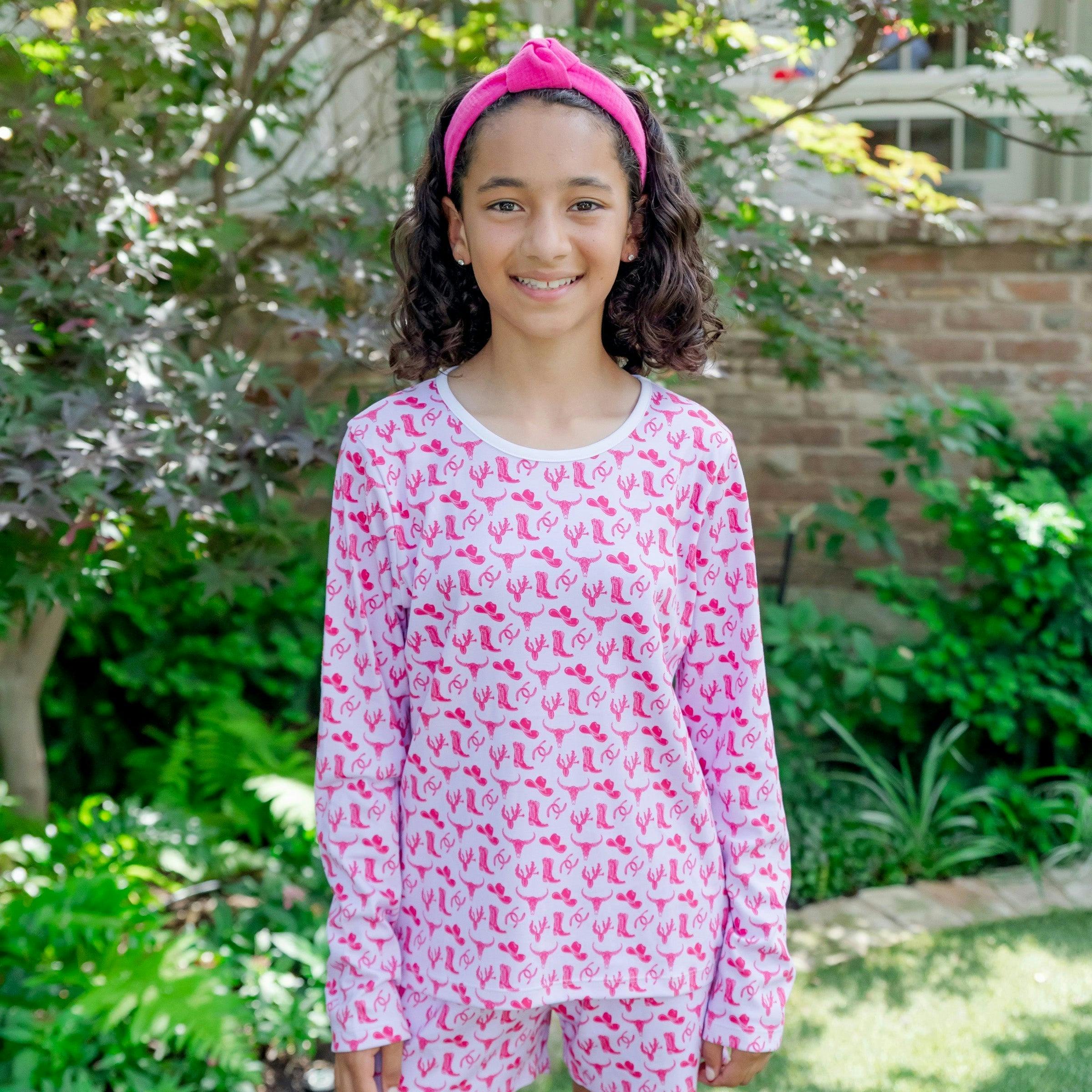 Sophie Girls' Short Set - Wild West Pink