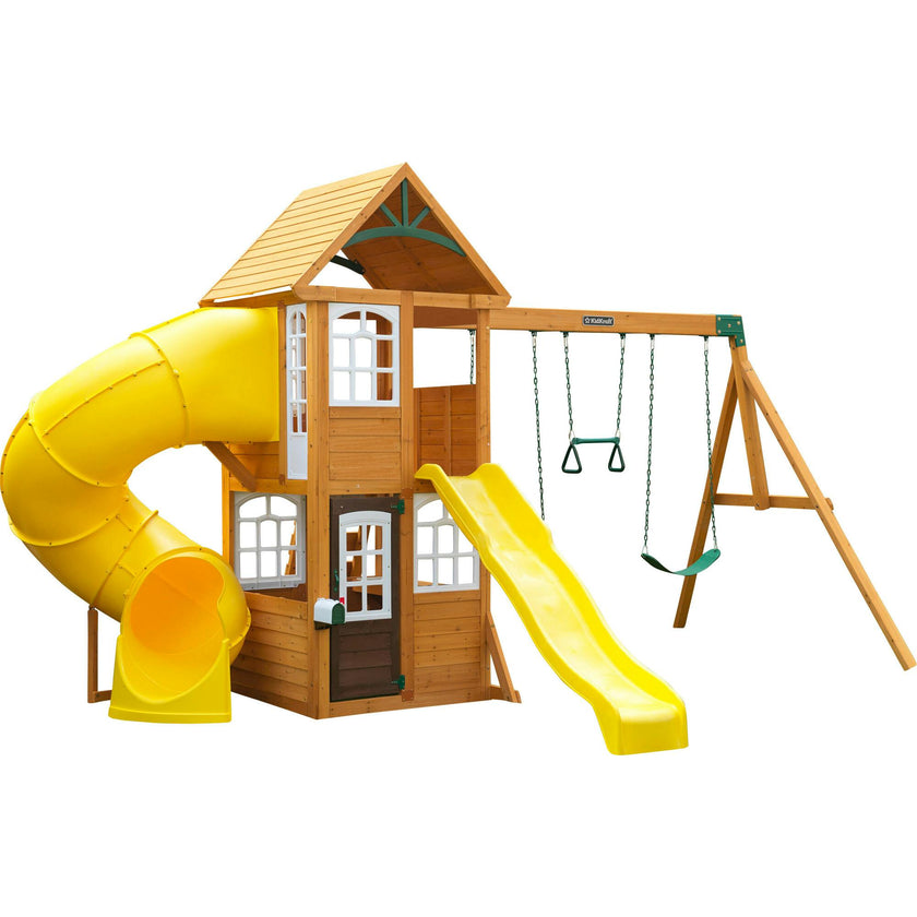 Castlewood Wooden Swing Set / Playset With Clubhouse