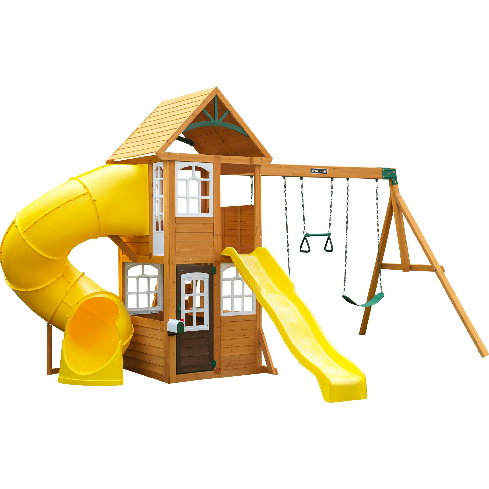 Castlewood Wooden Swing Set / Playset With Clubhouse