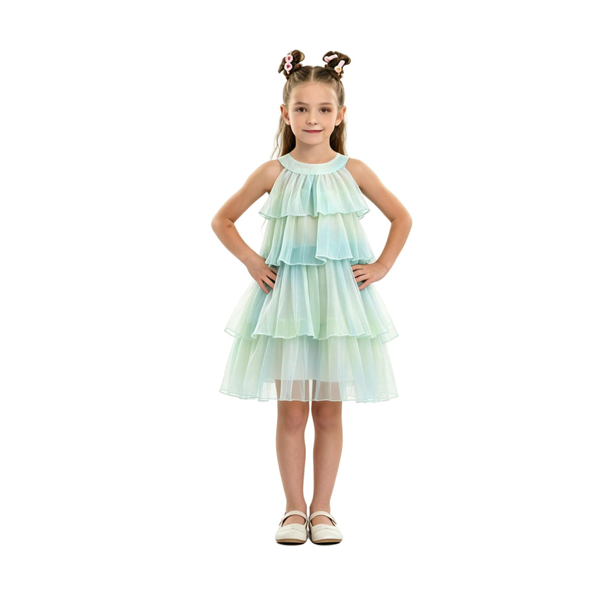 Yellow Elisia Tiered Tulle Dress
