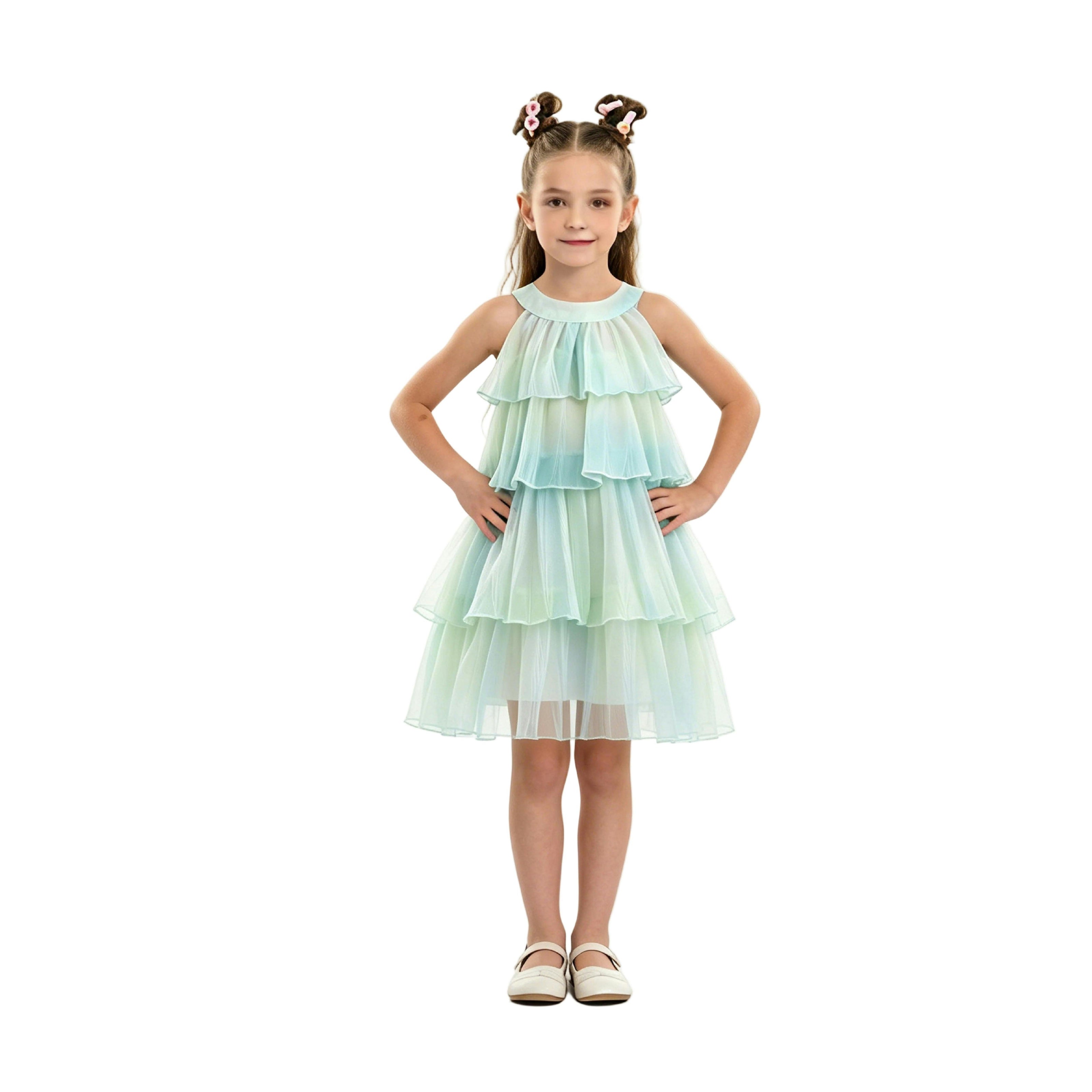 Yellow Elisia Tiered Tulle Dress