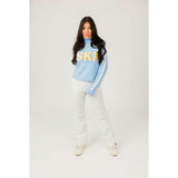Women's Retro Ski Knit Cropped Turtleneck Sweater