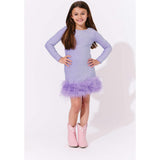 Lavender Shimmer Feather Dress