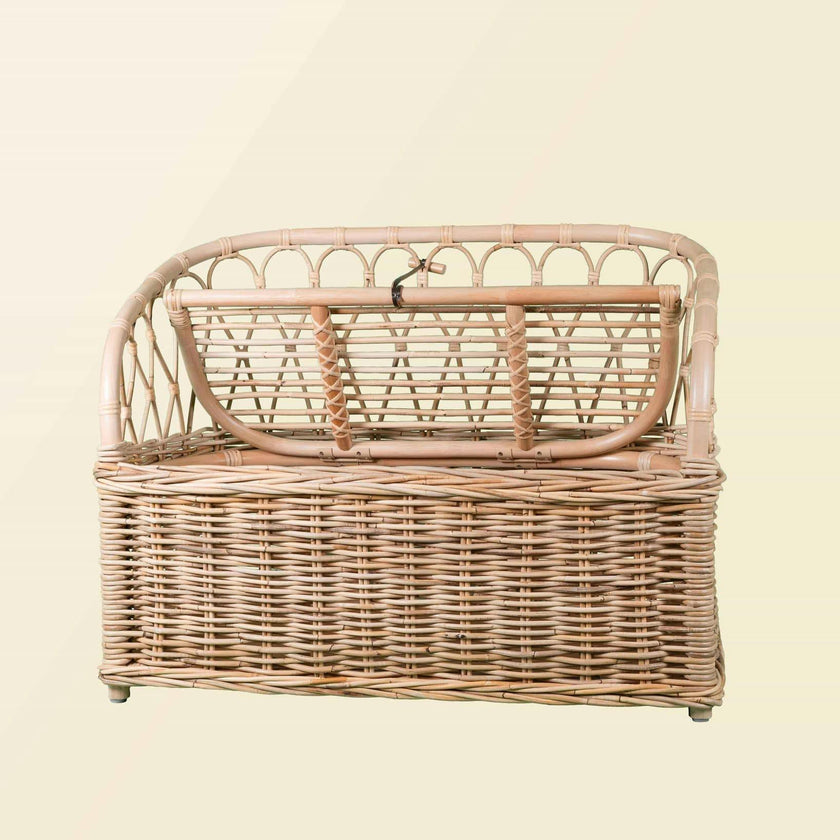 Handcrafted - Callie Kids' Storage Couch - Rattan Wicker