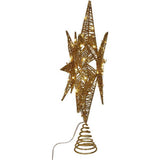 15-Inch Twinkling LED Gold Starburst Tree Topper