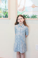 Tiered Flower 3/4 Sleeve Dress