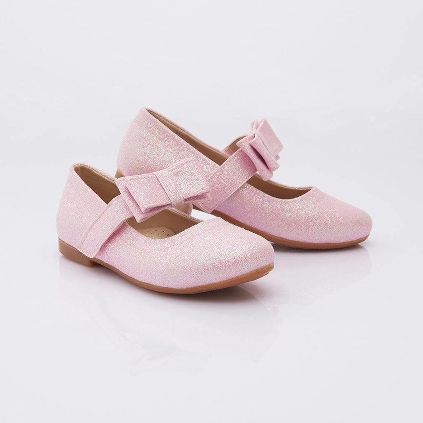 Sparkly Bubblegum Pink Bow Flats