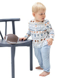 Football Stripe - Long Sleeve Henley and Jogger