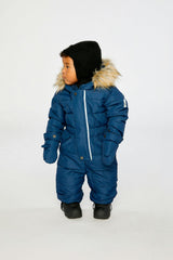 Baby Original One Piece Puffy Snowsuit With Removable Mittens And Boots Dark Blue