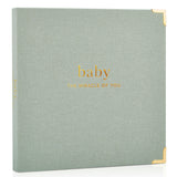 Keepsake Baby Memory Book for Boys and Girls - Timeless First 5 Year Baby Book - Linen Journal Scrapbook & Photo Album - Record Every Milestone Birth to Age 5