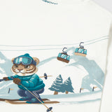 White Skiing Tiger T-Shirt
