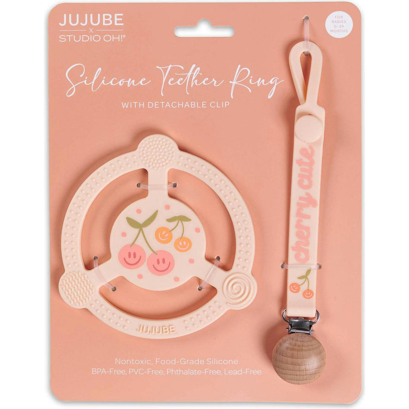 JuJuBe × Studio Oh! Silicone Teether Ring With Detachable Clip