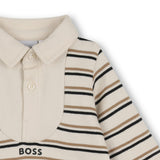 Beige Logo Baby One-Piece Set