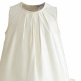 Cream Empressa Pleated Tulle Party Dress