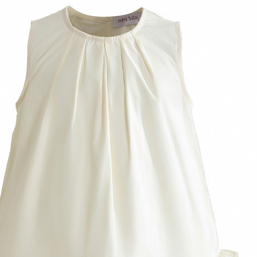 Cream Empressa Pleated Tulle Party Dress