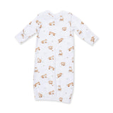 Little Explorer Fox - Lap Shoulder Gown and Knotted Hat