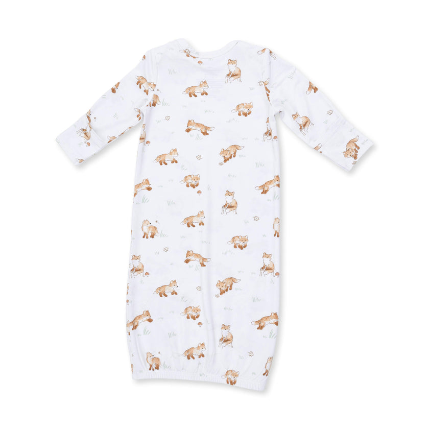 Little Explorer Fox - Lap Shoulder Gown and Knotted Hat