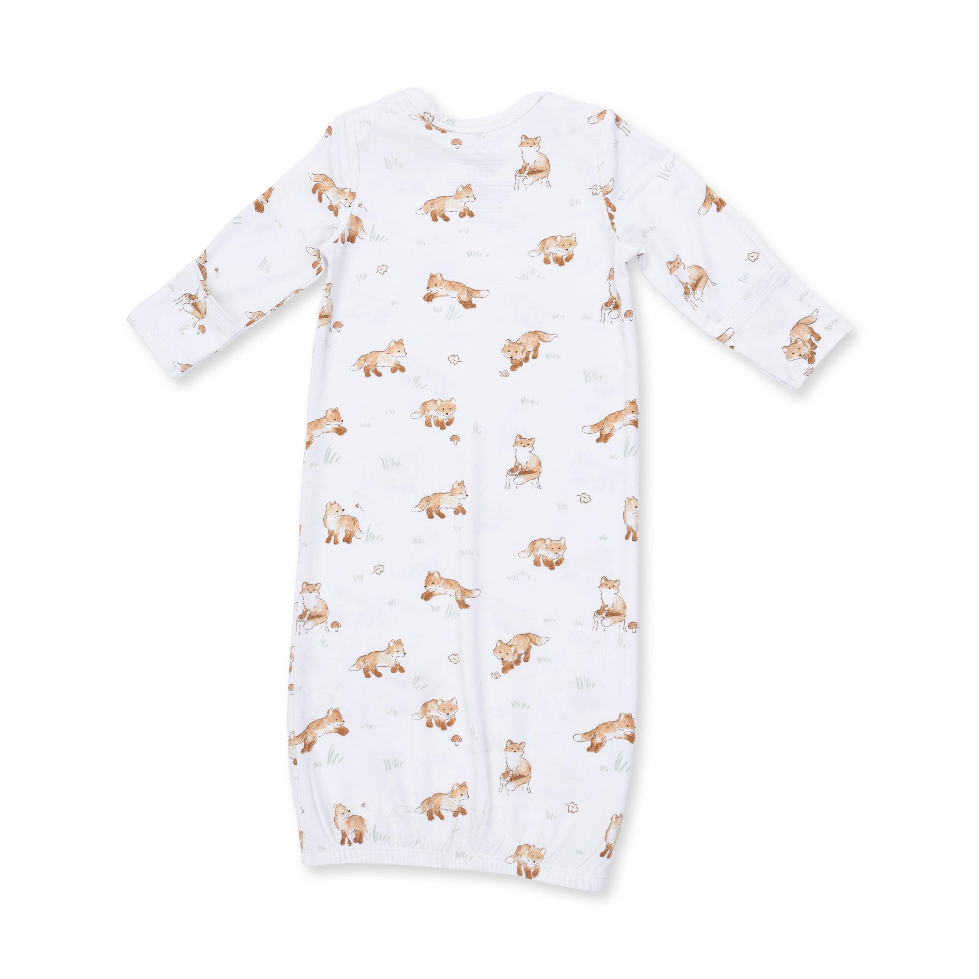 Little Explorer Fox - Lap Shoulder Gown and Knotted Hat