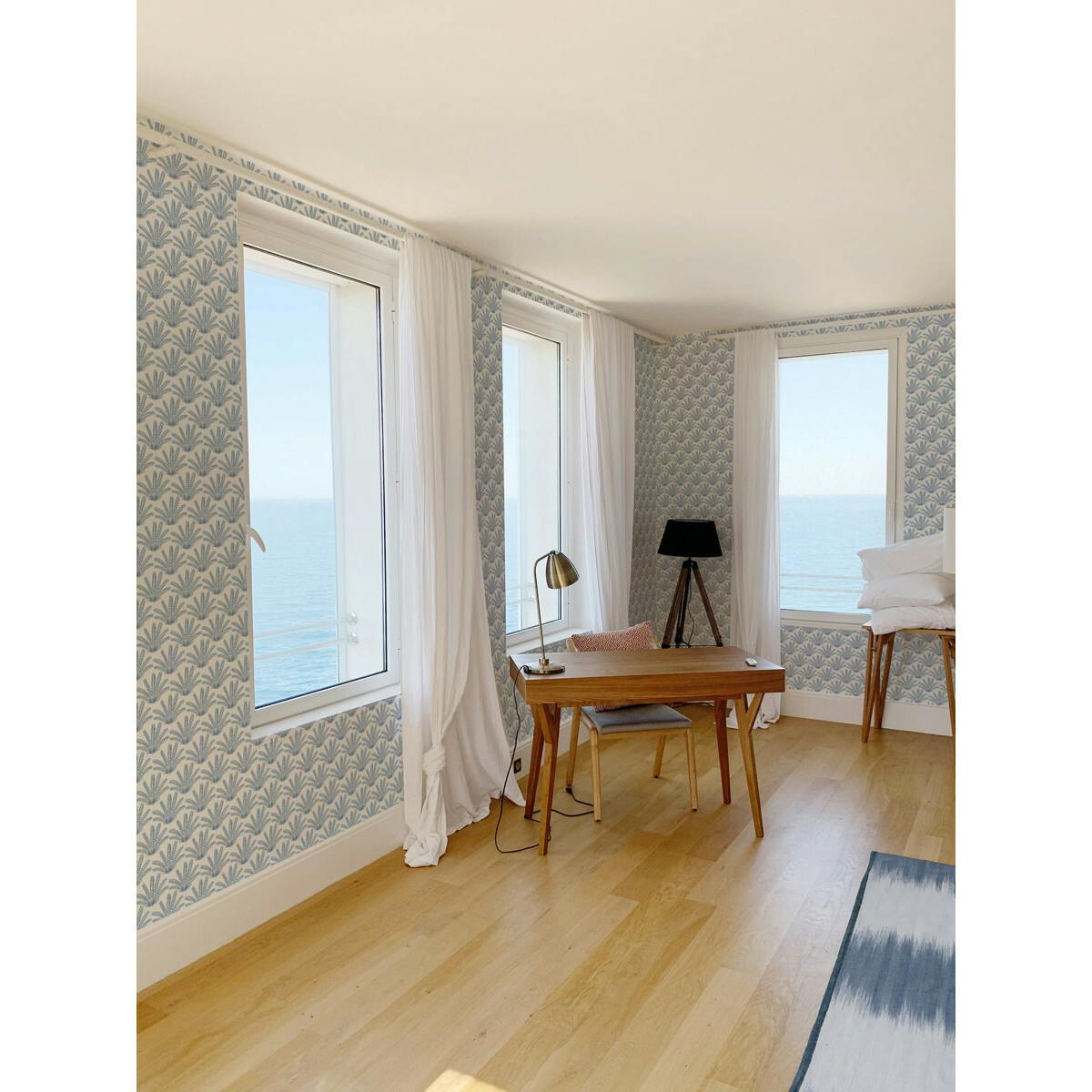 Papier peint MARACAS coloris Bleu compostelle