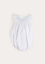 Hand Smocked Romper in Blue (3-18mths)