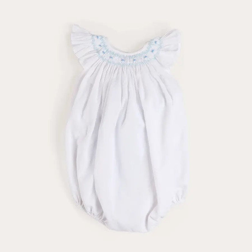 Hand Smocked Romper in Blue (3-18mths)