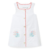 Embroidered Floral Pocket Dress, white