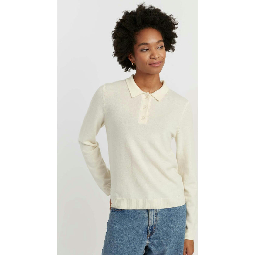 Wool Cashmere Polo Sweater