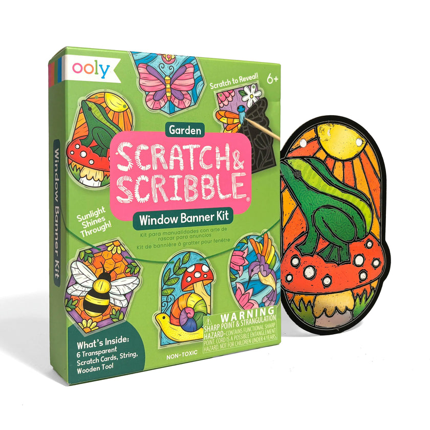 Scratch & Scribble Mini Window Banner Kit - Garden - 6 Cards
