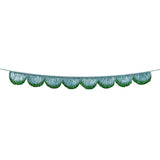 Blue Tinsel Scallop Garland
