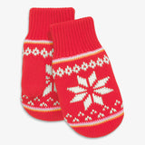 Baby knit mittens in snowflake fair isle