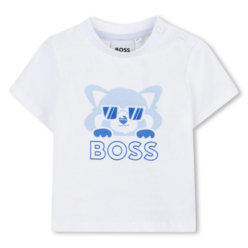White Cat-Bear Shorts Set