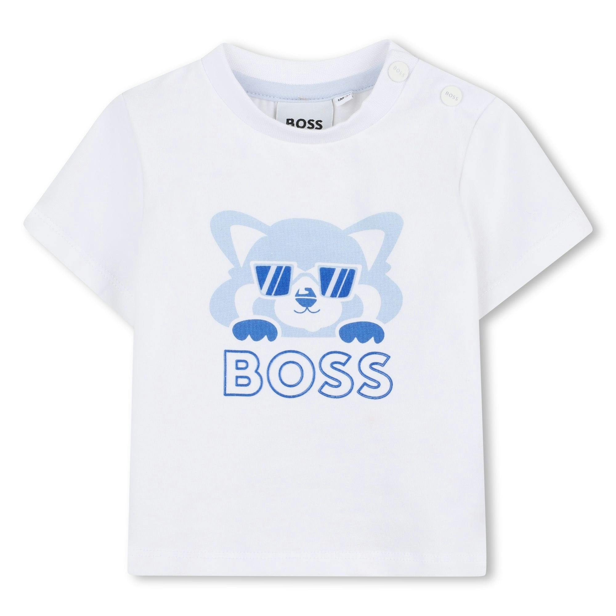 White Cat-Bear Shorts Set