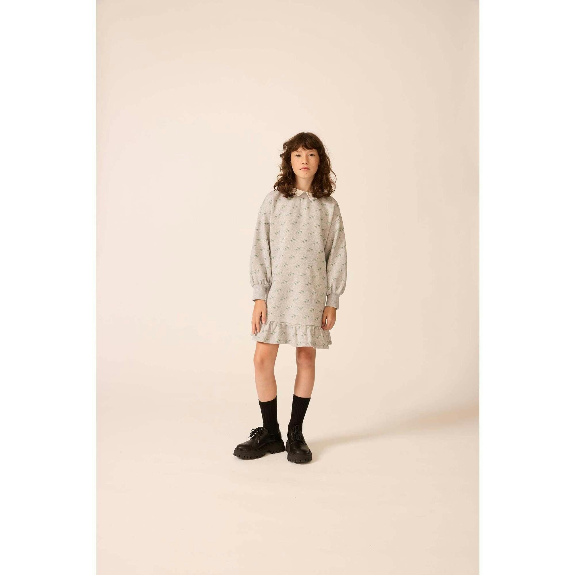 Organic Sweatshirt Dress in Heather Grey