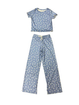 Girls Printed Lounge 2 Pc Short Sleeve Top and Pants Set