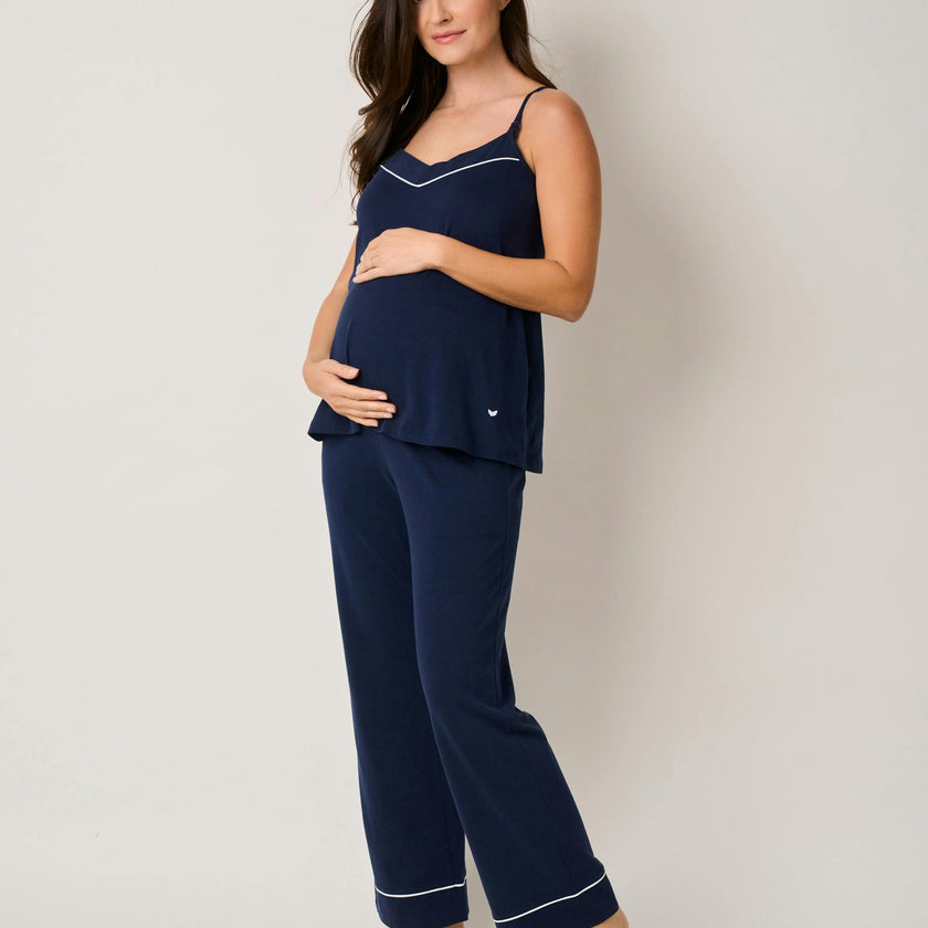 Women's Pima Maternity Pants in Navy