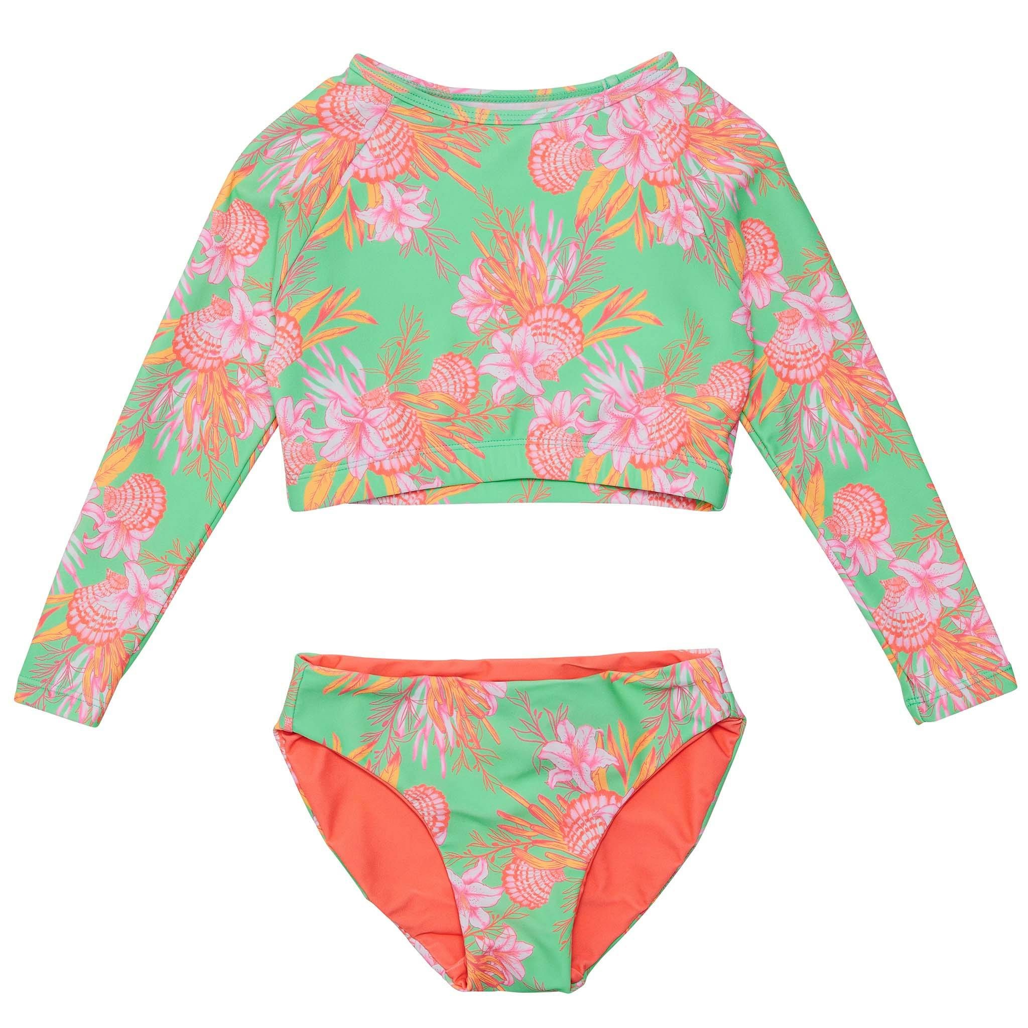 UPF50+ Sustainable Reversible Crop Long Sleeve UPF50+ Rashguard & Bottom Set