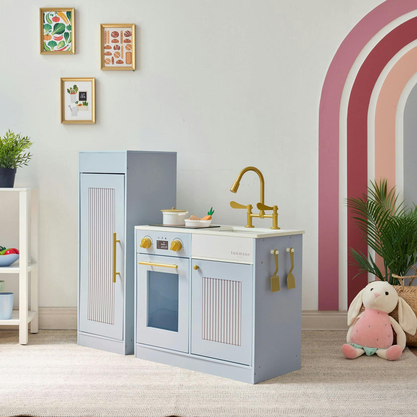Teamson Kids Little Chef Chester Wooden Play Kitchen With 12 Accessories