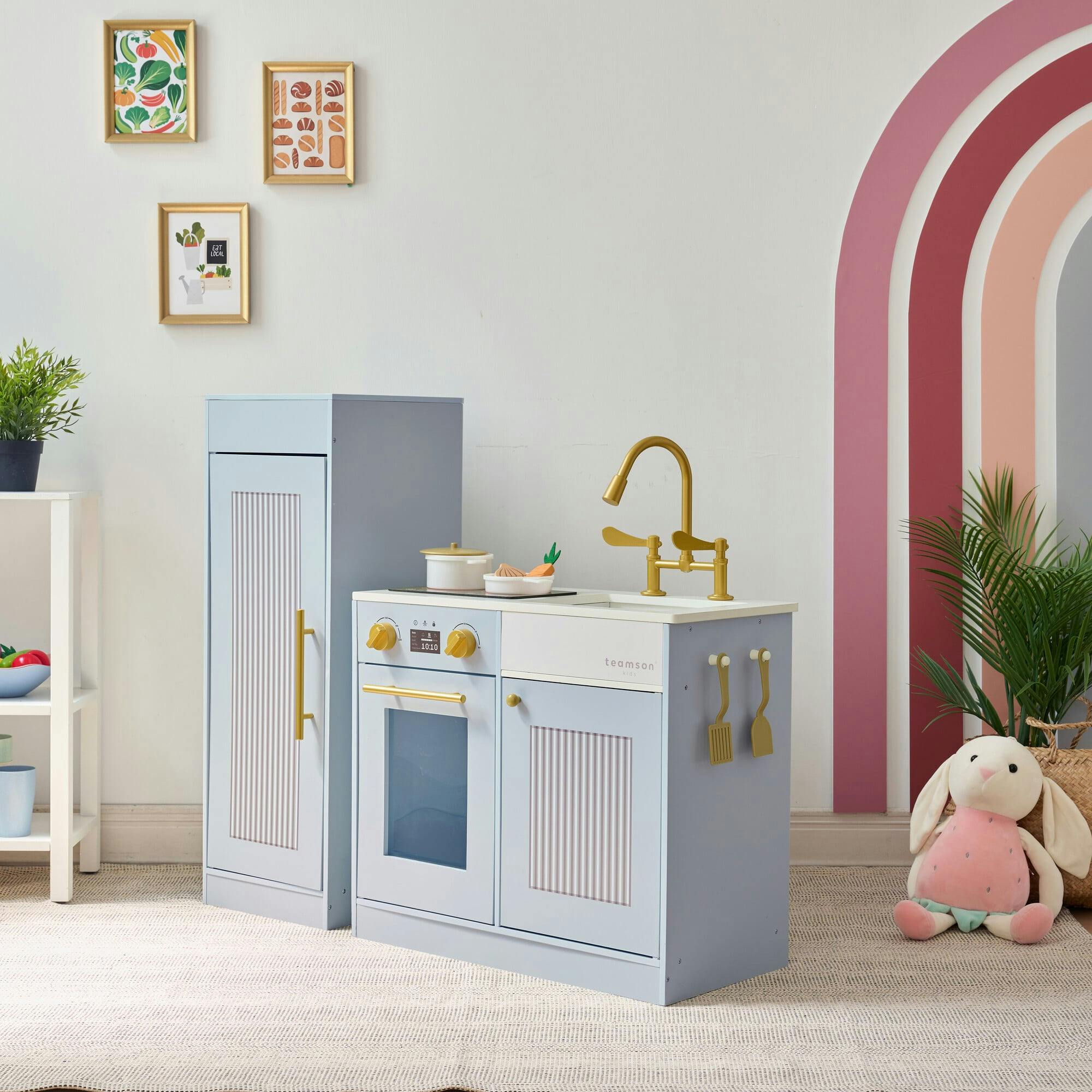 Teamson Kids Little Chef Chester Wooden Play Kitchen With 12 Accessories