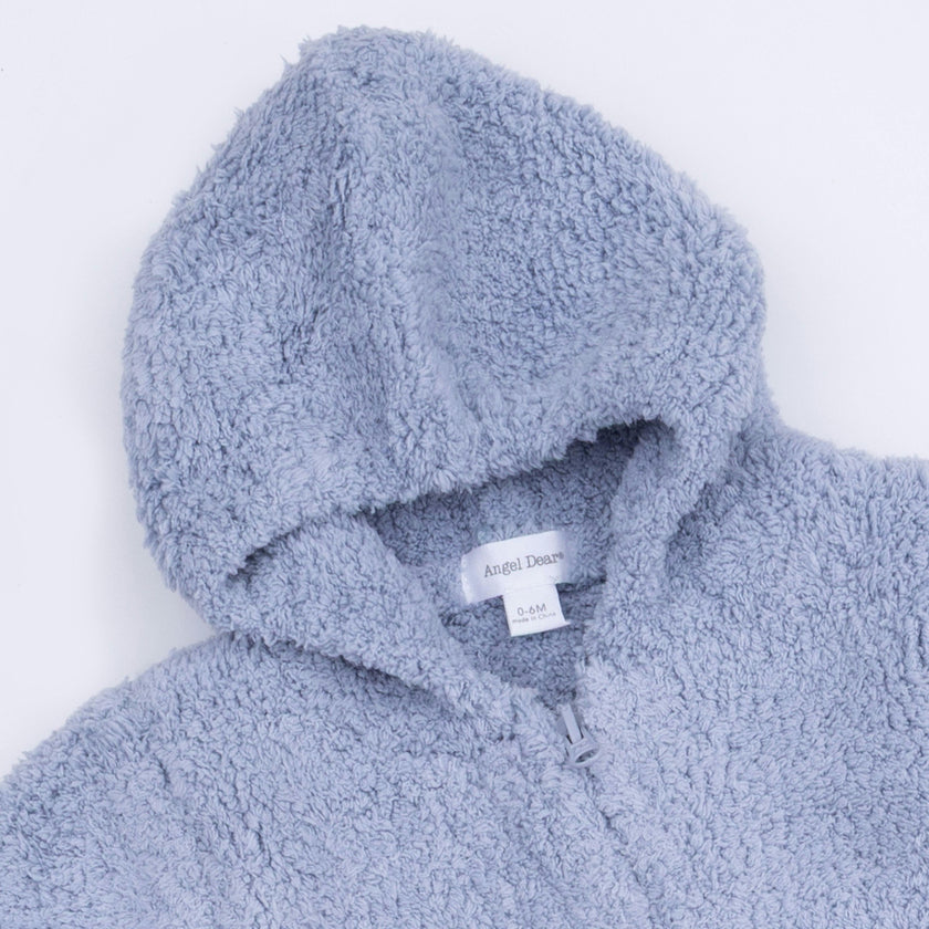 Chenille - Dusty Blue Hooded Romper