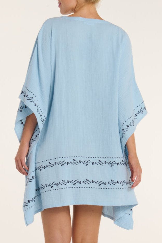 Priscilla Dress in Blue Embroidery