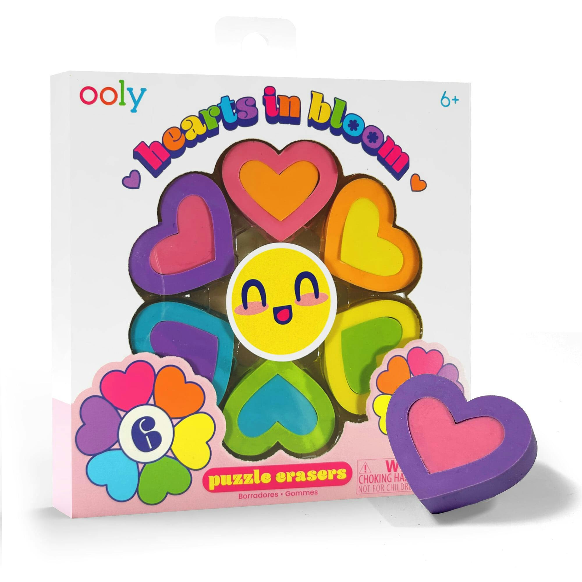Hearts in Bloom Puzzle Erasers - Set of 6