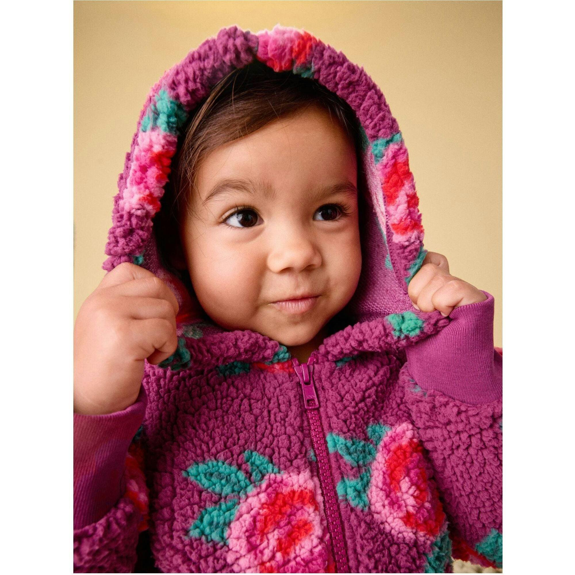 Teddy Fleece Baby Hoodie, Purple