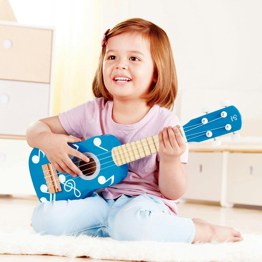 Kid's Wooden 21" Blue Ukulele