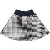 Soft Gingham Ribbed Waist A-Line Short Skirt